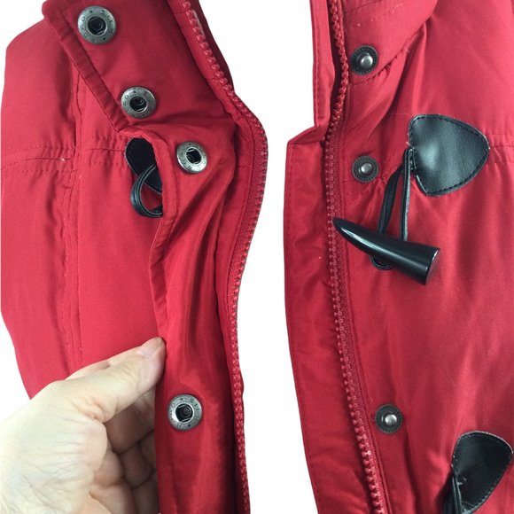 Charter Club Red Toggle Down Vest, Small - Picture 5 of 9